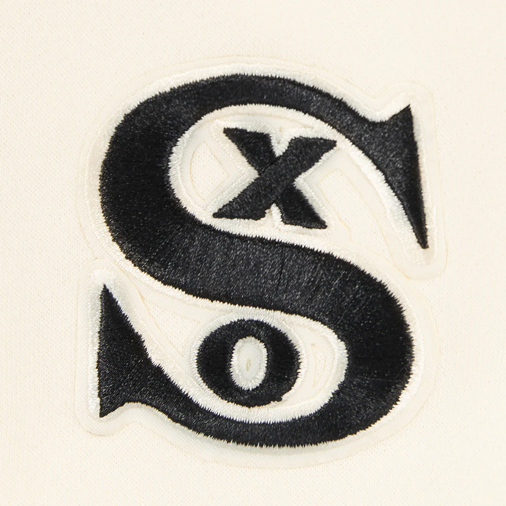 MLB CHICAGO WHITE SOX RETRO CLASSIC BIG GIRLS RIB FLEECE CREWNECK (EGGSHELL/ BLACK) - Image 6