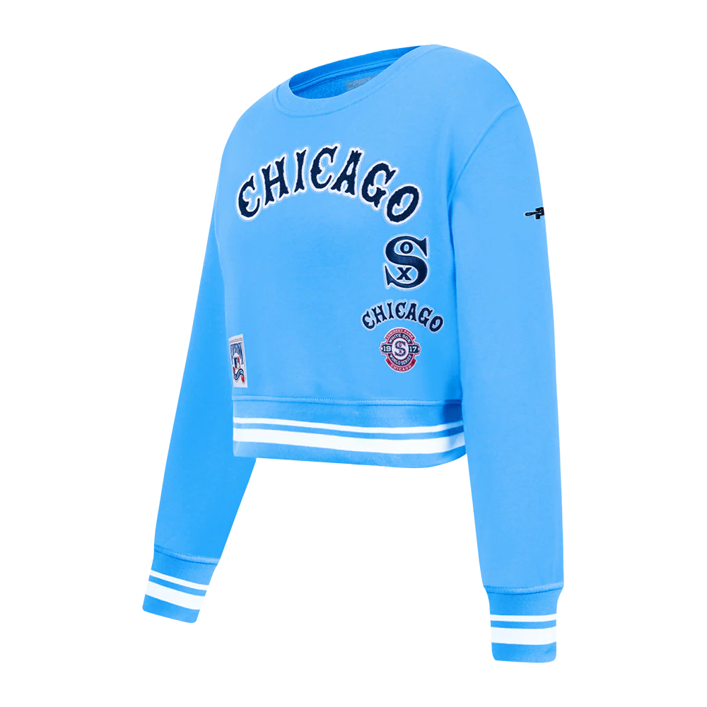 MLB CHICAGO WHITE SOX RETRO CLASSIC BIG GIRLS RIB FLEECE CREWNECK (UNIVERSITY BLUE) - Image 2