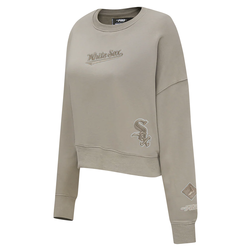 MLB CHICAGO WHITE SOX WINGSPAN WOMEN'S FLEECE CREWNECK (TAUPE) - Image 3
