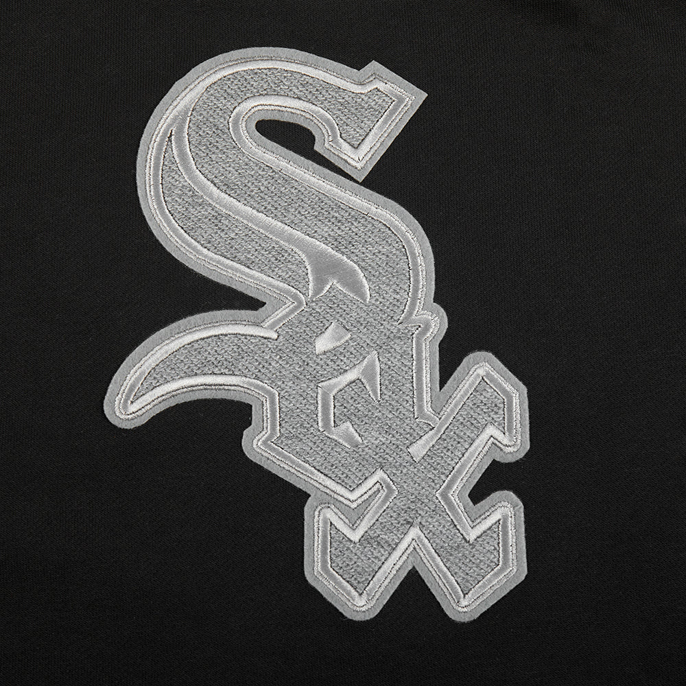 MLB CHICAGO WHITE SOX REVERSE FRENCH TERRY WOMEN'S FLEECE CREWNECK (BLACK) - Image 9