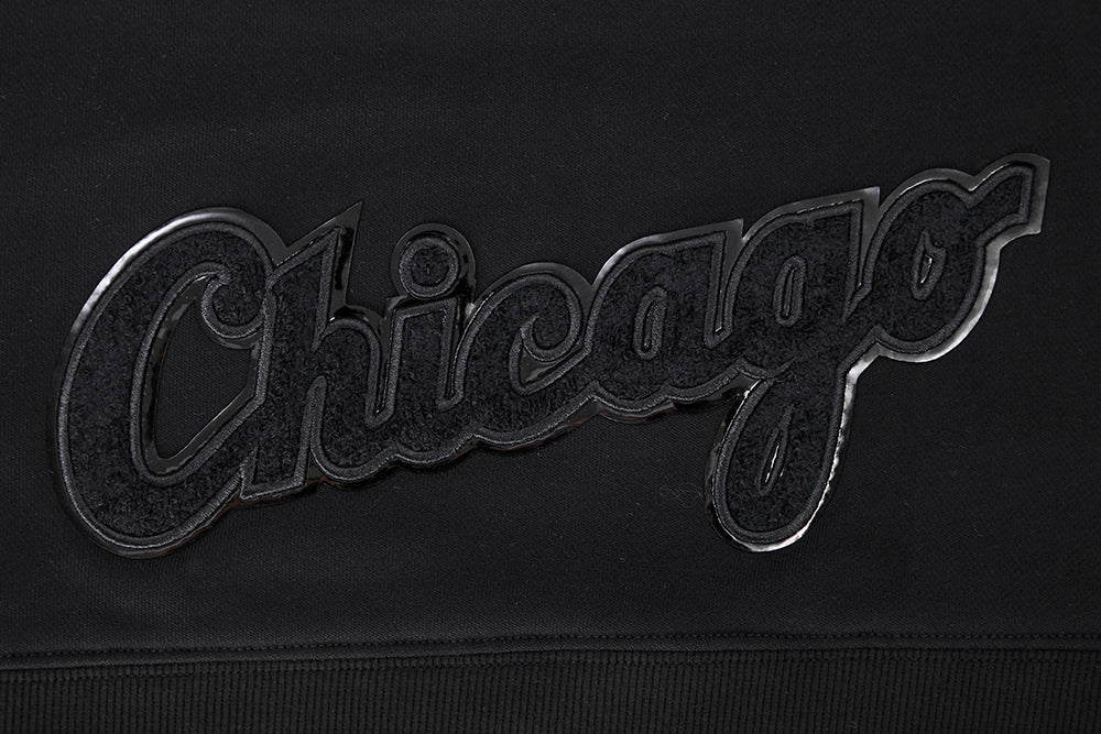 MLB CHICAGO WHITE SOX TRIPLE BLACK WOMEN'S CROPPED PULLOVER HOODIE (TRIPLE BLACK) - Image 7