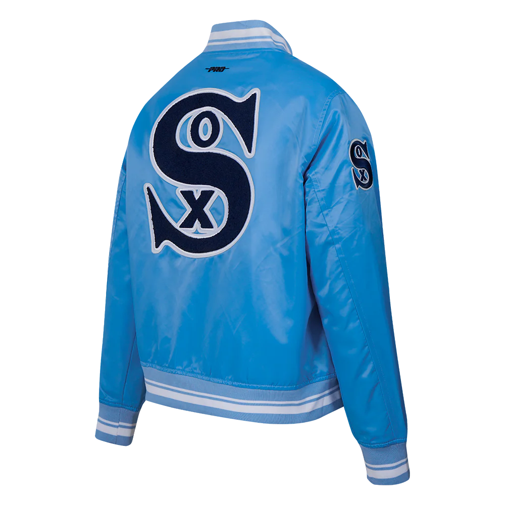 MLB CHICAGO WHITE SOX RETRO CLASSIC WOMEN'S SATIN JACKET (UNIVERSITY BLUE/WHITE) - Image 3