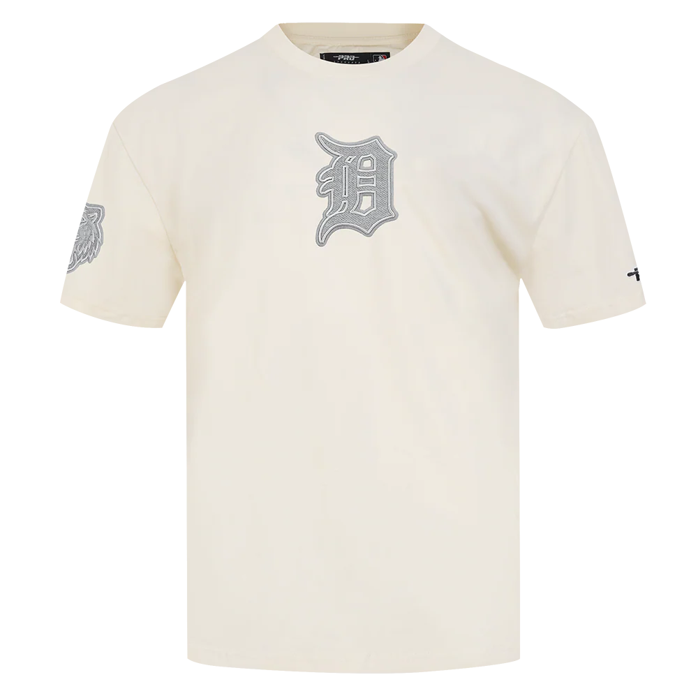 MLB DETROIT TIGERS REVERSE FRENCH TERRY MEN'S COTTON JERSEY DROP SHOULDER TOP (EGGSHELL) - Image 3