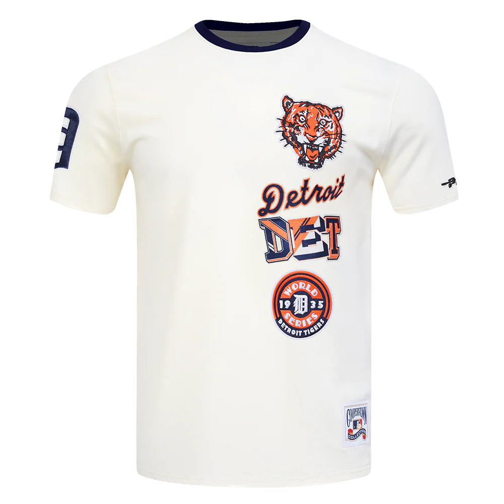 MLB DETROIT TIGERS RETRO CASCADE MEN'S RINGER TOP (EGGSHELL/ MIDNIGHT NAVY)