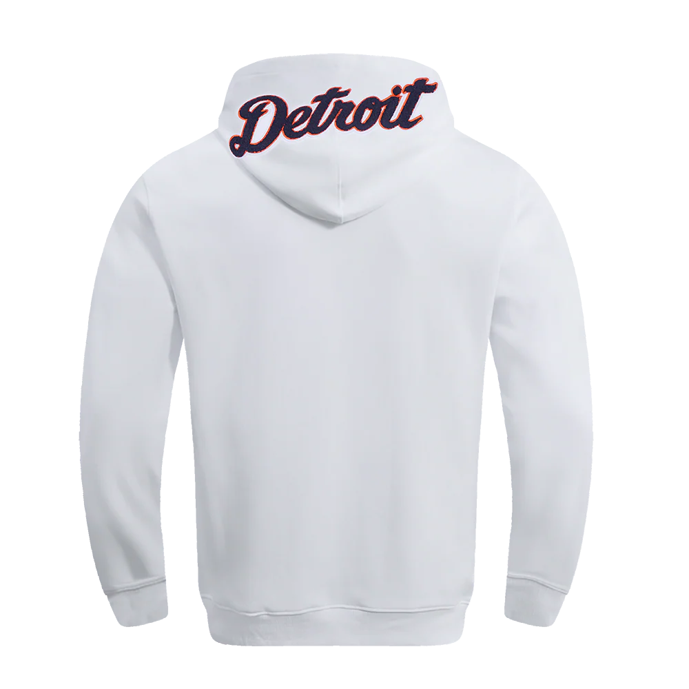 MLB DETROIT TIGERS CLASSIC CHENILLE MEN'S PULLOVER HOODIE (WHITE) - Image 3