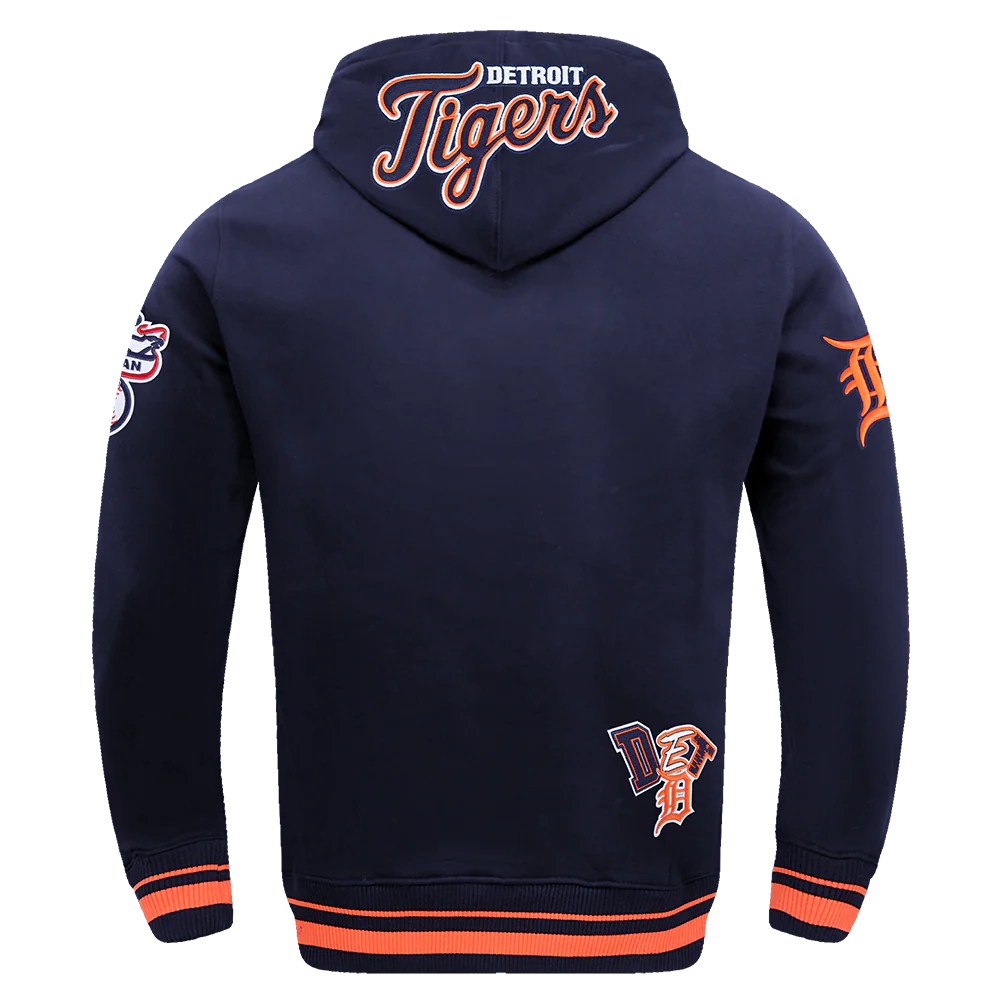 MLB DETROIT TIGERS CITY RANSOM MEN'S RIB FLEECE PULLOVER HOODIE (MIDNIGHT NAVY/ORANGE/MIDNIGHT NAVY) - Image 7