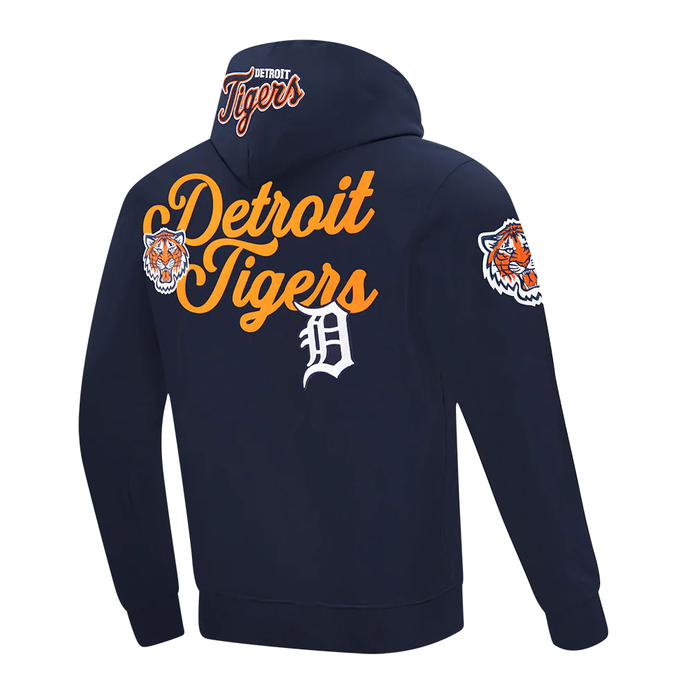MLB DETROIT TIGERS SOUVENIR MEN'S FLEECE PULLOVER HOODIE (MIDNIGHT NAVY) - Image 4