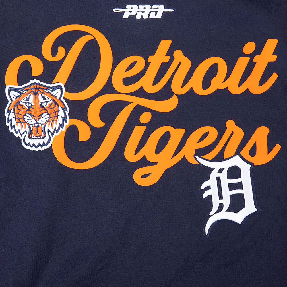 MLB DETROIT TIGERS SOUVENIR MEN'S FLEECE PULLOVER HOODIE (MIDNIGHT NAVY) - Image 8