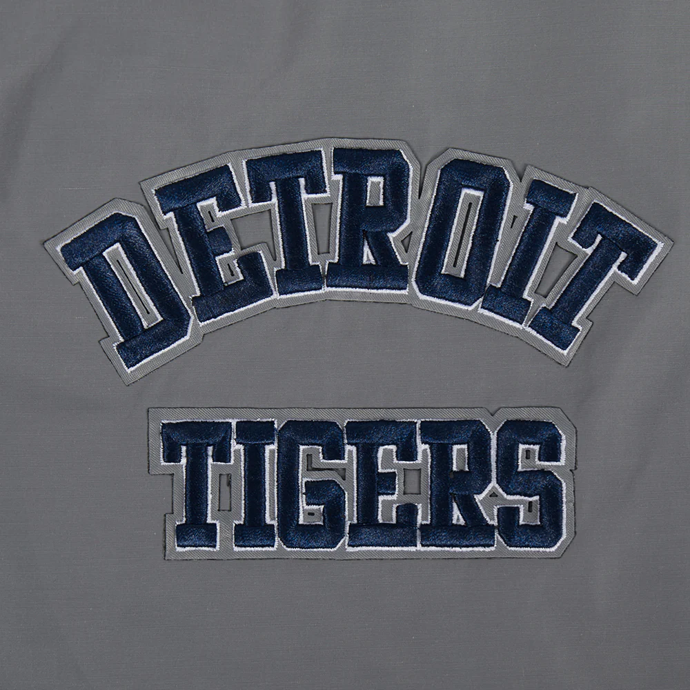 MLB DETROIT TIGERS CLASSIC WIND SUIT MEN'S WOVEN FULL ZIP PULLOVER HOODIE (GRAY) - Image 9