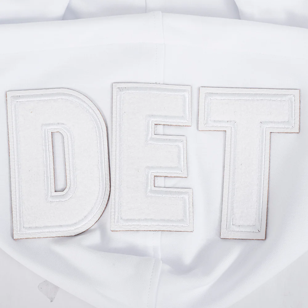 MLB DETROIT TIGERS WHITE OUT MEN'S DOUBLE KNIT PULLOVER HOODIE (WHITE) - Image 6
