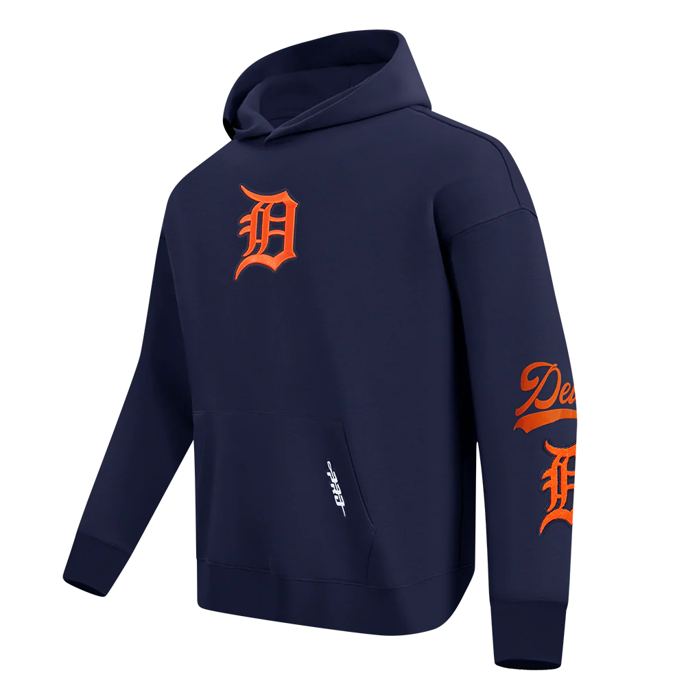 MLB DETROIT TIGERS LIVING LARGE MEN'S DROP SHOULDER FLC PO HOODIE (MIDNIGHT NAVY) - Image 3