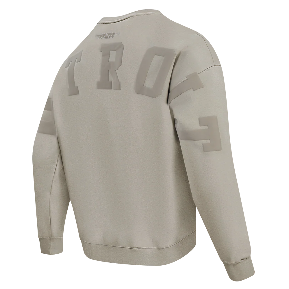 MLB DETROIT TIGERS WINGSPAN MEN'S DROP SHOULDER FLC CREWNECK (TAUPE) - Image 4