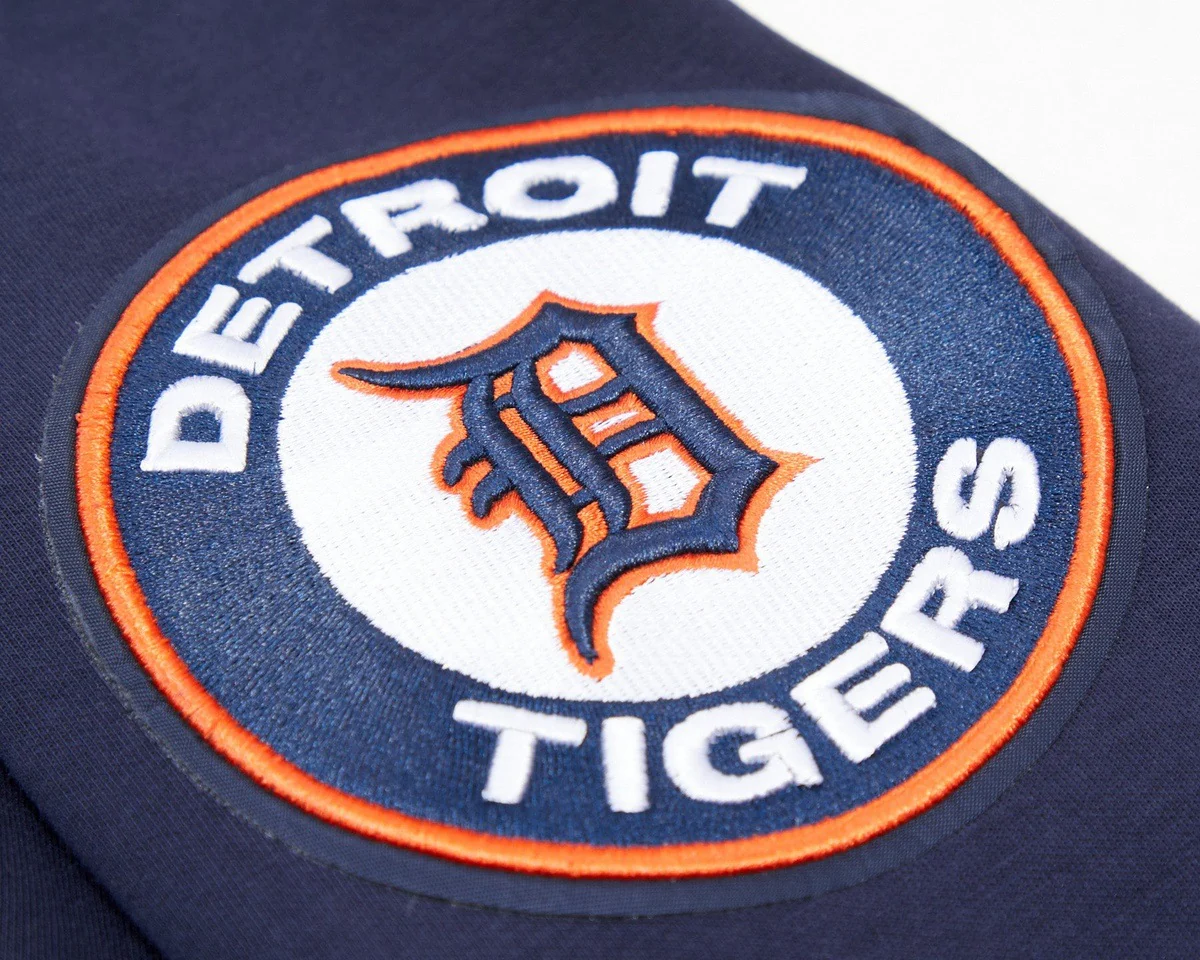 MLB DETROIT TIGERS CLASSIC CHENILLE MEN'S FULL ZIP PULLOVER HOODIE (MIDNIGHT NAVY) - Image 8