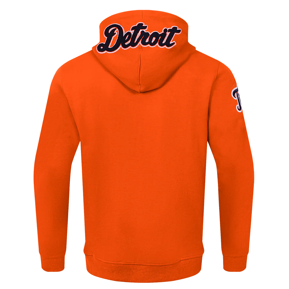 MLB DETROIT TIGERS CLASSIC CHENILLE MEN'S FULL ZIP PULLOVER HOODIE (ORANGE) - Image 3