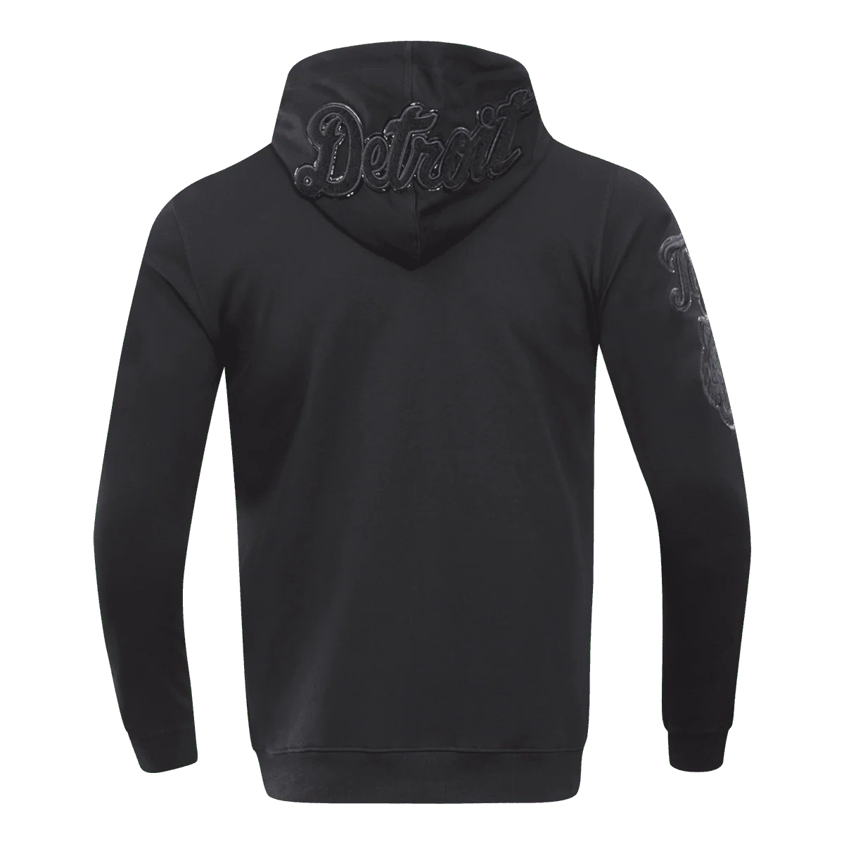 MLB DETROIT TIGERS TRIPLE BLACK ZIPPER HOODIE (BLACK) - Image 4