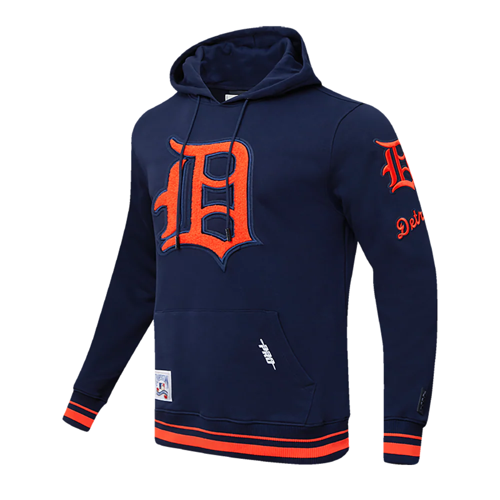 MLB DETROIT TIGERS RETRO CLASSIC MEN'S PULLOVER HOODIE (MIDNIGHT NAVY/ORANGE/ MIDNIGHT) - Image 2