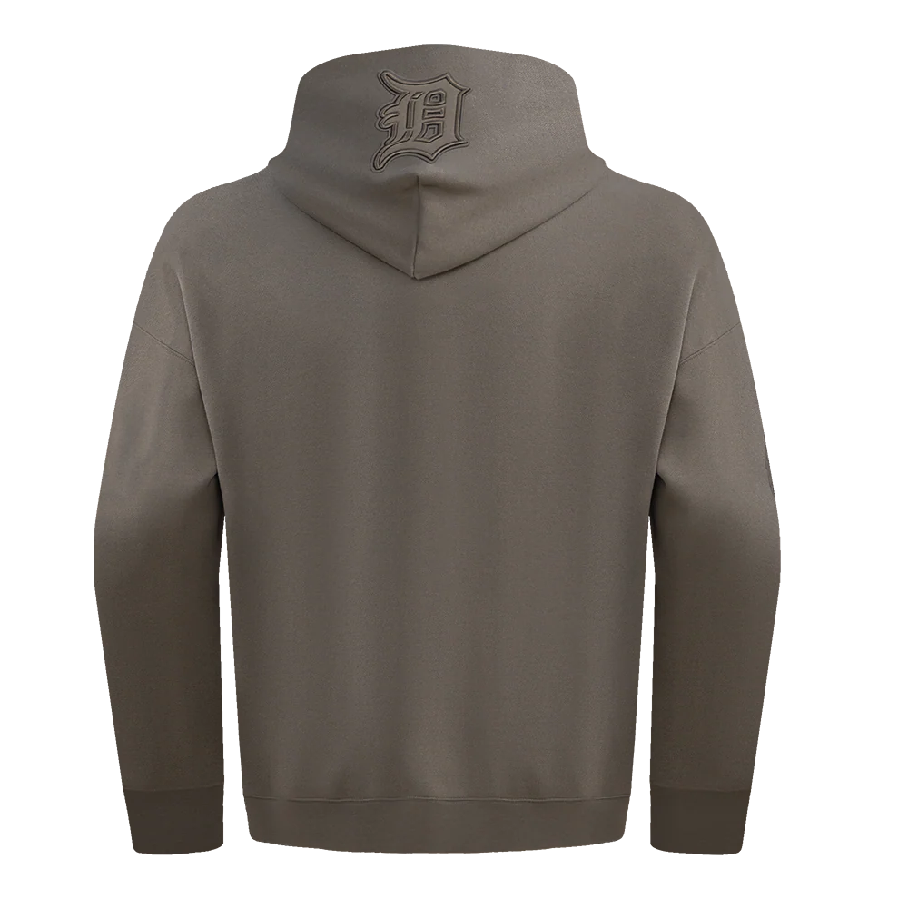 MLB DETROIT TIGERS NEUTRAL DROP SHOULDER MEN'S PULLOVER HOODIE (DARK TAUPE) - Image 3