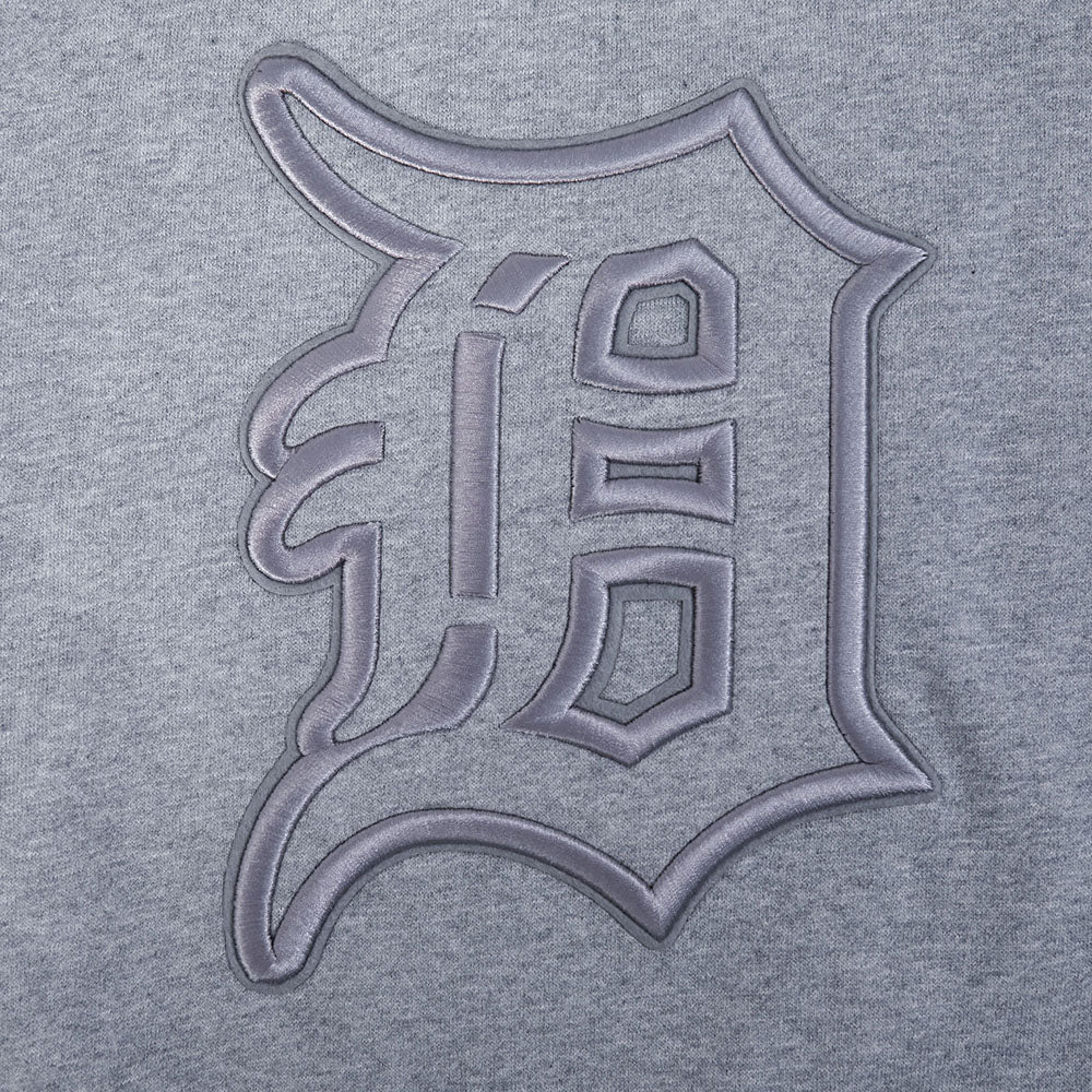 MLB DETROIT TIGERS NEUTRAL MEN'S DROP SHOULDER FLEECE CREWNECK (DARK HEATHER GRAY) - Image 5