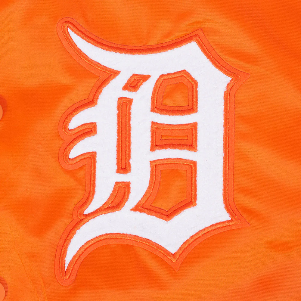 MLB DETROIT TIGERS SOUVENIR MEN'S SATIN JACKET (ORANGE) - Image 8