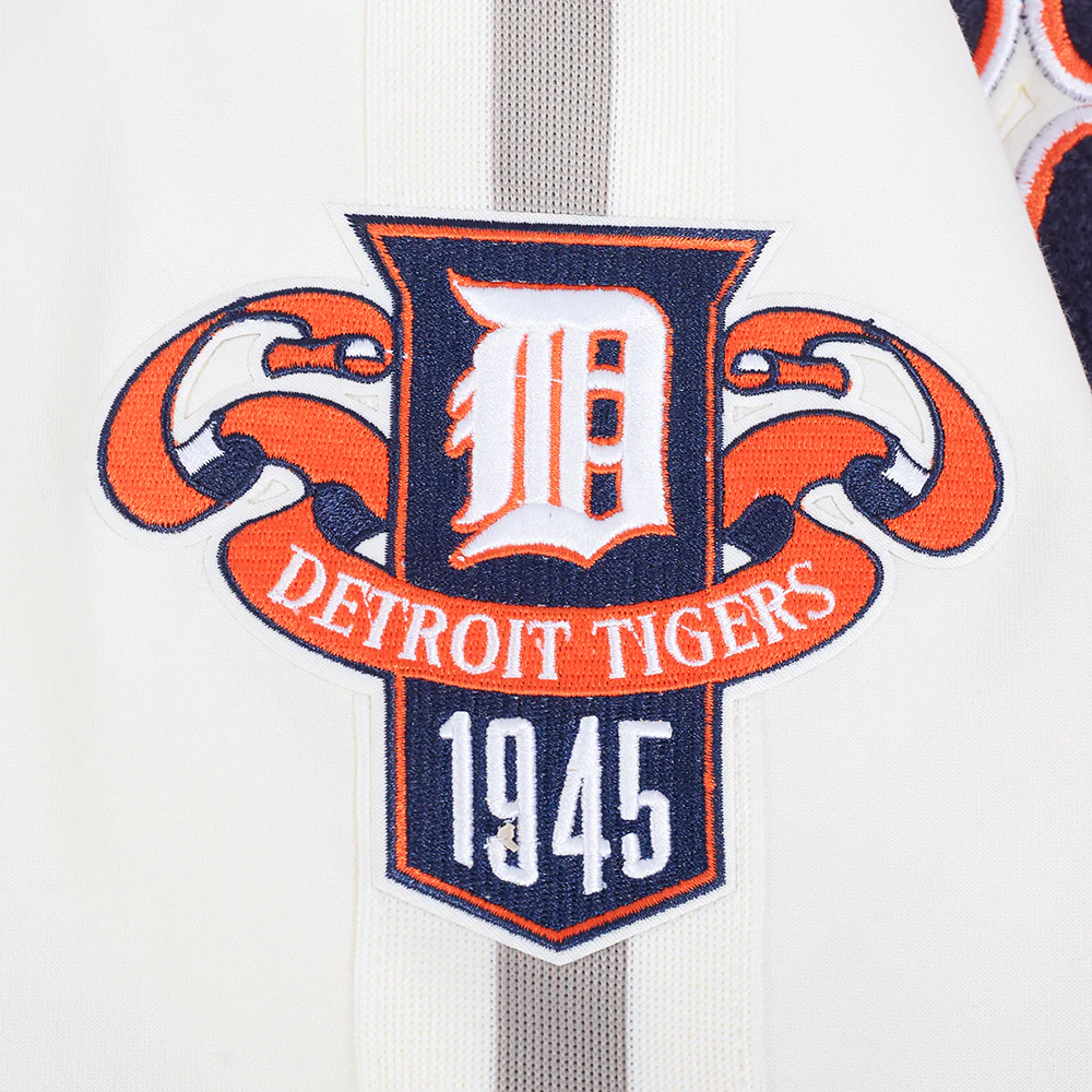 MLB DETROIT TIGERS COOPERSTOWN LOGO PRO GAME DAY MEN'S DOUBLE KNIT JACKET (EGGSHELL/TAUPE/EGGSHELL) - Image 7