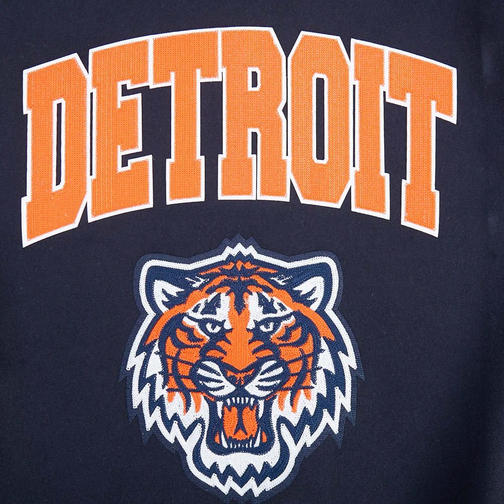 MLB DETROIT TIGERS CITY ARCH MEN'S WOOL VARSITY JACKET (MIDNIGHT NAVY/WHITE) - Image 9