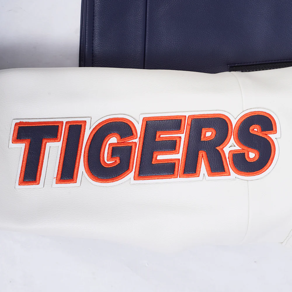 MLB DETROIT TIGERS MEN'S MOTO JACKET (EGGSHELL/ MIDNIGHT NAVY) - Image 9