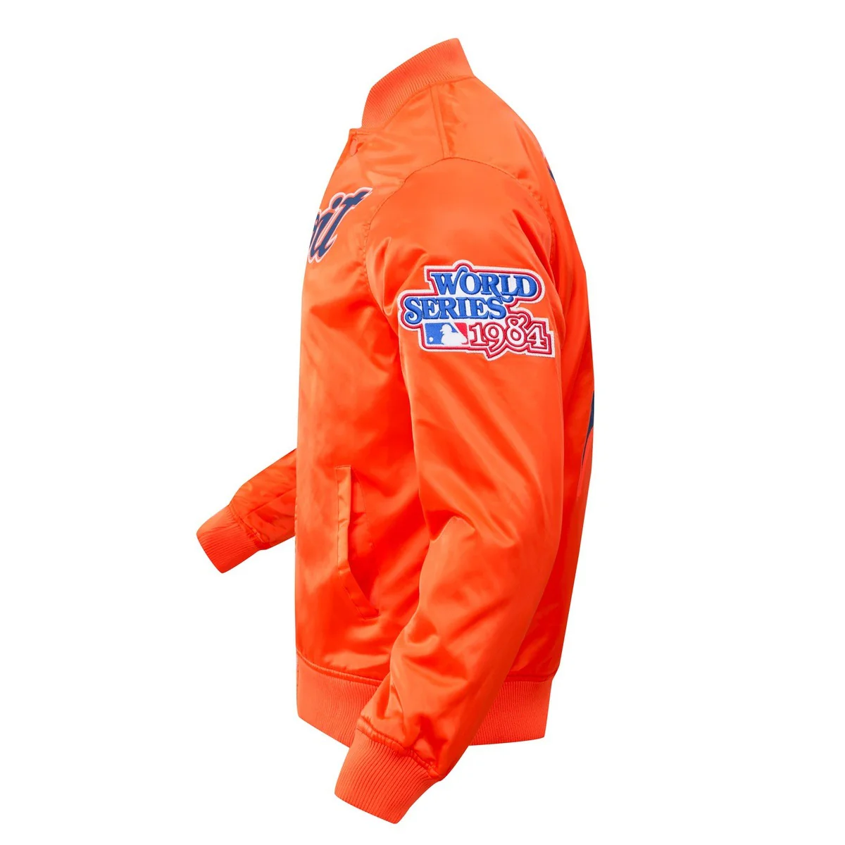 MLB DETROIT TIGERS BIG LOGO WORLD SERIES MEN'S SATIN JACKET (ORANGE) - Image 15