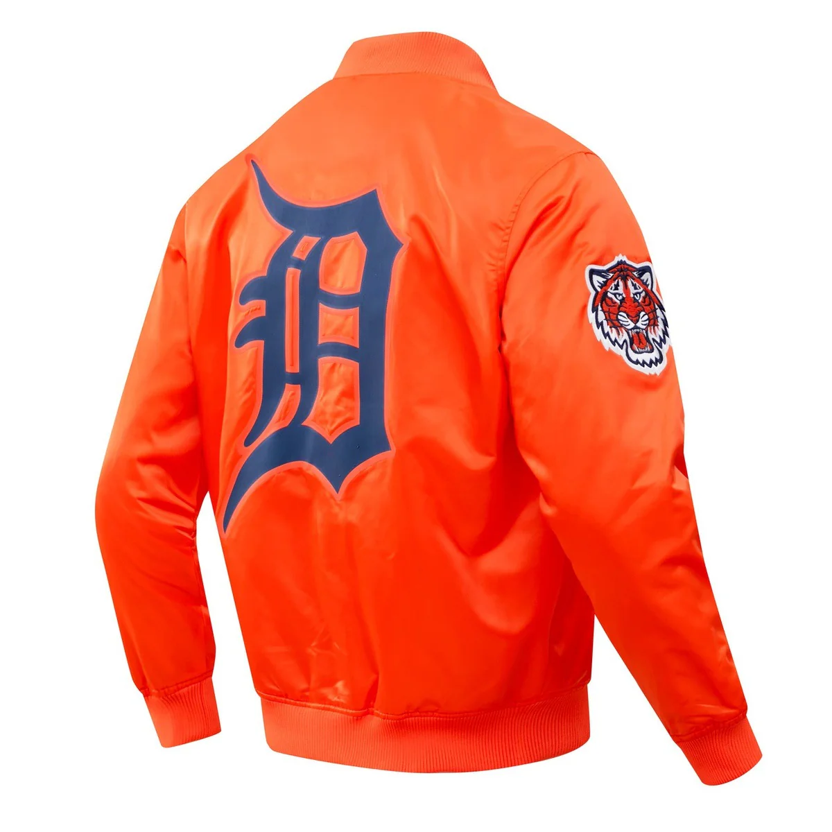 MLB DETROIT TIGERS BIG LOGO WORLD SERIES MEN'S SATIN JACKET (ORANGE) - Image 17