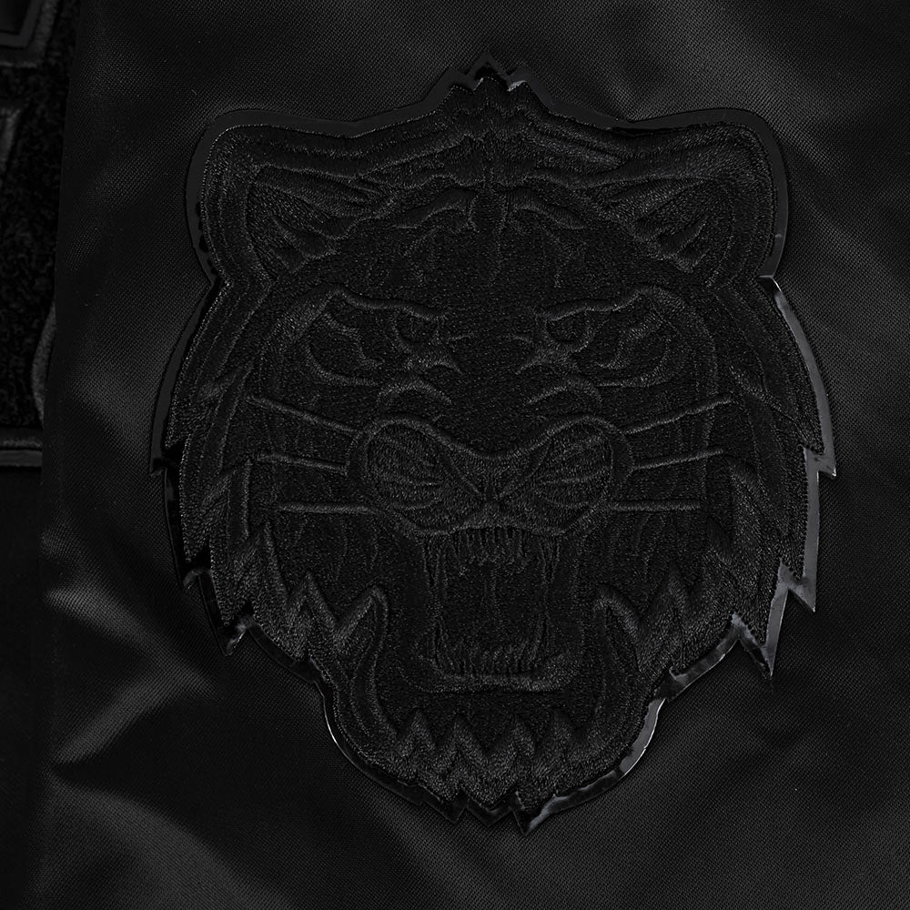 MLB DETROIT TIGERS TRIPLE BLACK LOGO MEN'S SATIN JACKET (BLACK) - Image 7