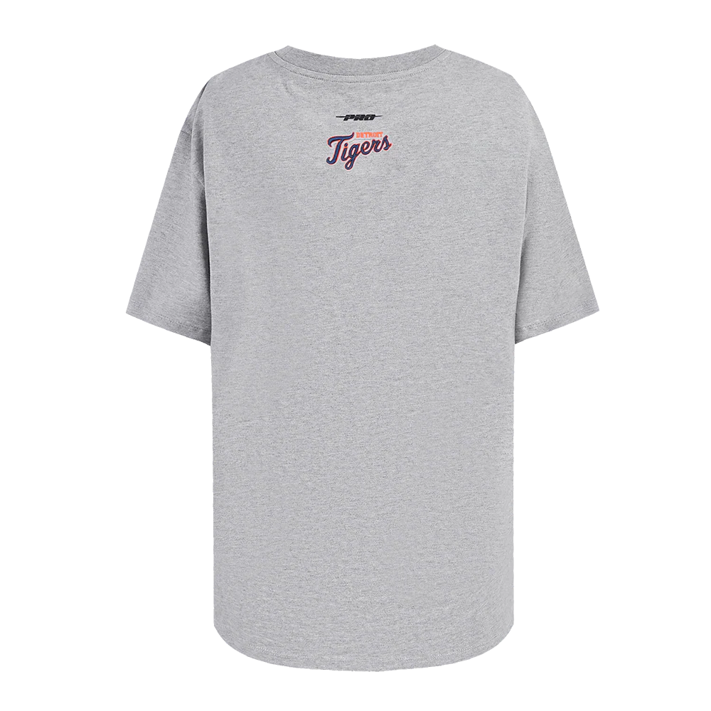 MLB DETROIT TIGERS SCRIPT TAIL WOMEN'S BOYFRIEND TOP (HEATHER GREY) - Image 4