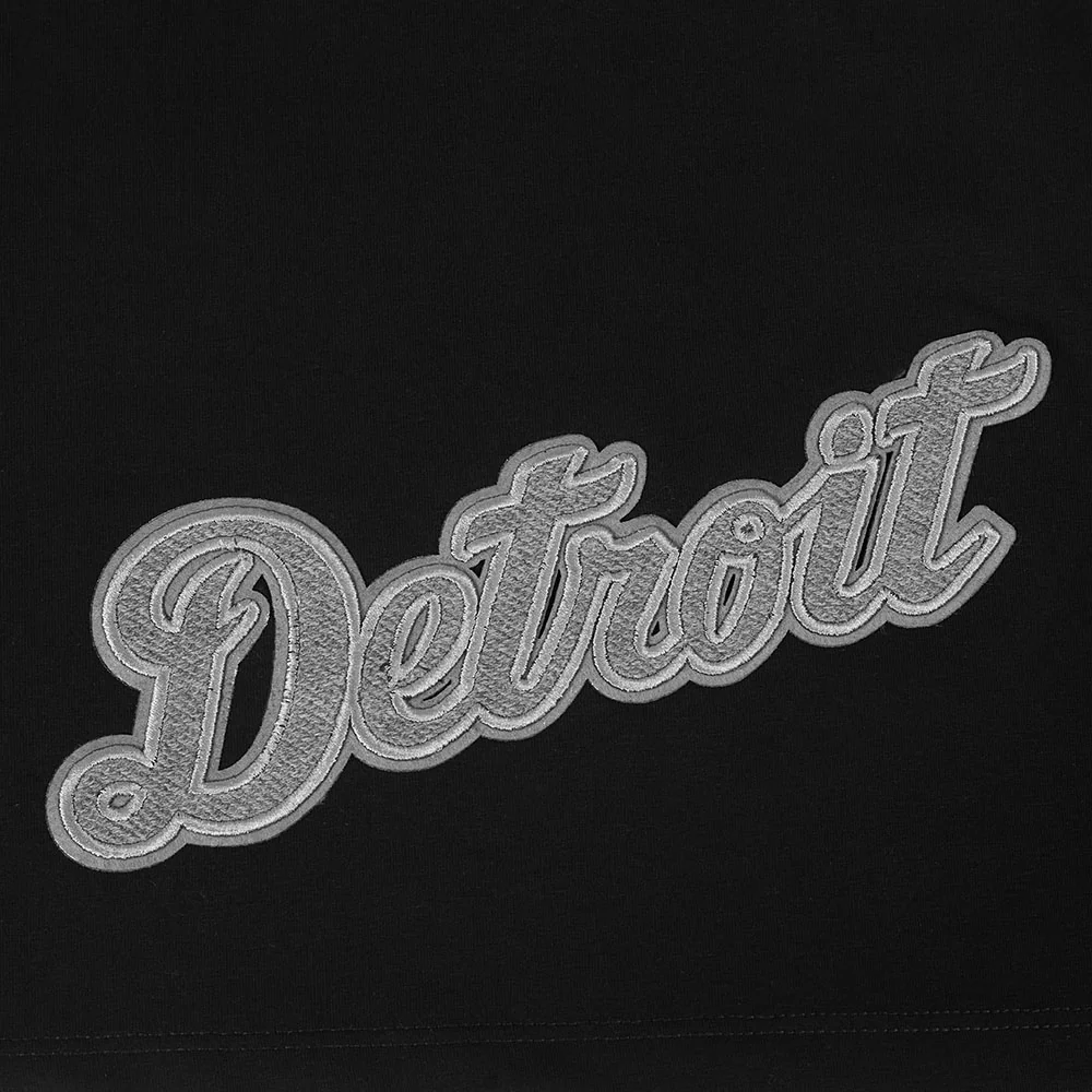 MLB DETROIT TIGERS REVERSE FRENCH TERRY WOMEN'S SINGLE JERSEY BOXY TOP (BLACK) - Image 9
