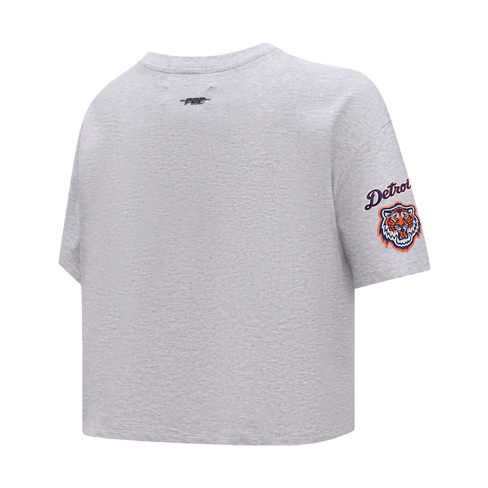 MLB DETROIT TIGERS MASHUP WOMEN'S BOXY TOP (HEATHER GREY) - Image 3