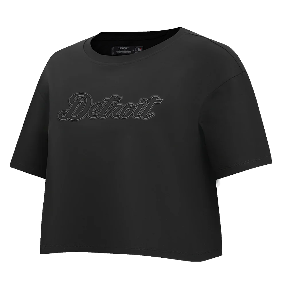 MLB DETROIT TIGERS NEUTRAL WOMEN'S BOXY TOP (BLACK) - Image 2