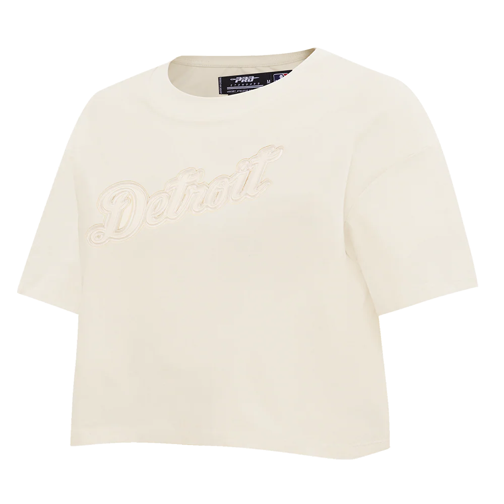 MLB DETROIT TIGERS NEUTRAL WOMEN'S BOXY TOP (EGGSHELL) - Image 2