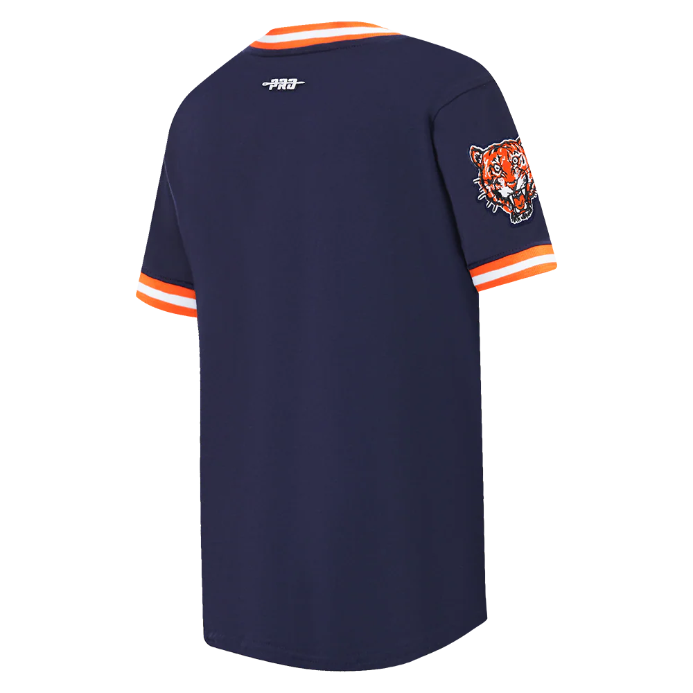 MLB DETROIT TIGERS RETRO CLASSIC BIG BOYS SHORT SLEEVE STRIPED RIB TOP (MIDNIGHT NAVY/ORANGE) - Image 4
