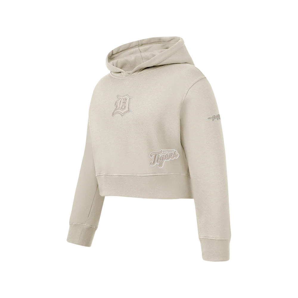 MLB DETROIT TIGERS NEUTRAL BIG GIRL'S FLEECE PO HOODIE (TAUPE) - Image 3