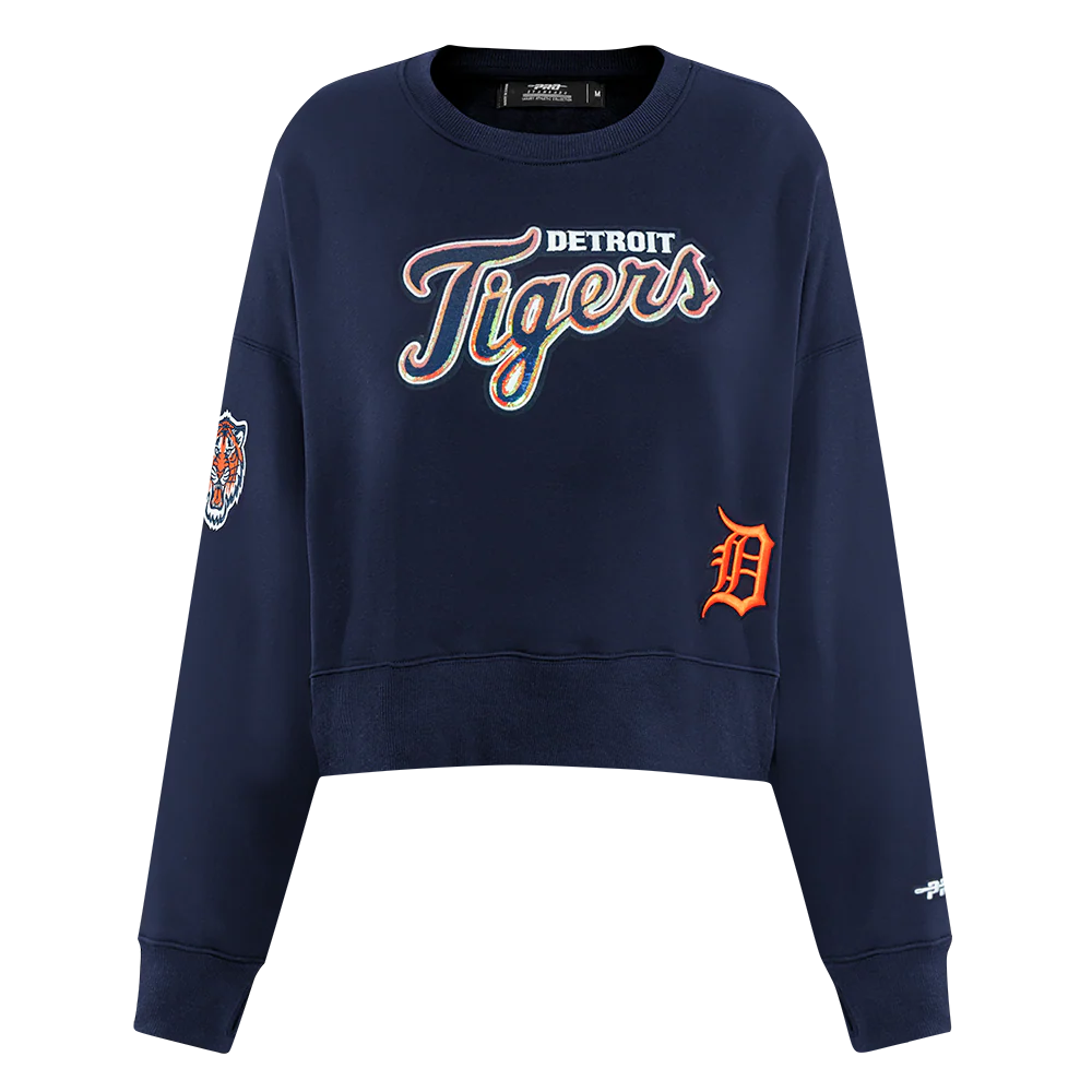 MLB DETROIT TIGERS GAME DAY CLASSICS WOMEN'S DOUBLE KNIT CREWNECK (MIDNIGHT NAVY) - Image 5