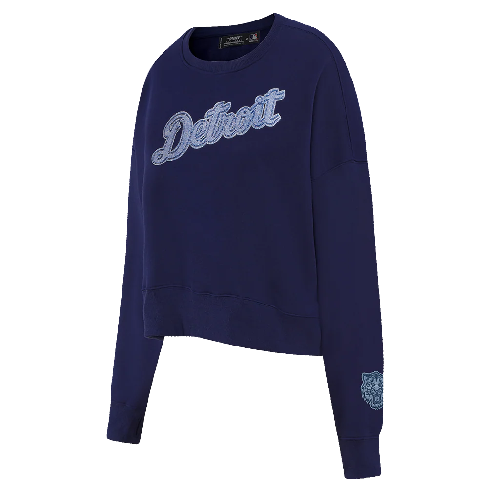 MLB DETROIT TIGERS VARSITY BLUES WOMEN'S CREWNECK (MIDNIGHT NAVY) - Image 2