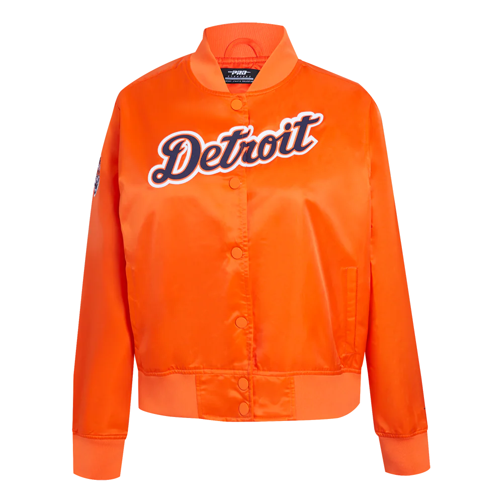 MLB DETROIT TIGERS CLASSIC WOMEN'S SATIN JACKET (ORANGE)