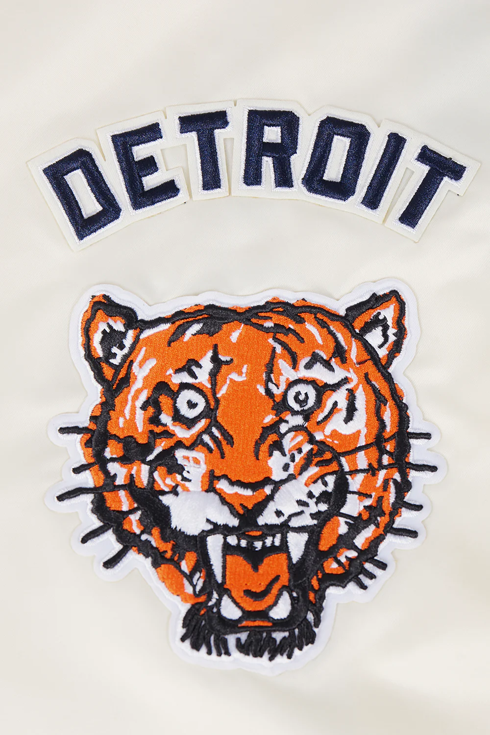 MLB DETROIT TIGERS RETRO CLASSIC WOMEN'S RIB SATIN JACKET (EGGSHELL/MIDNIGHT NAVY) - Image 5