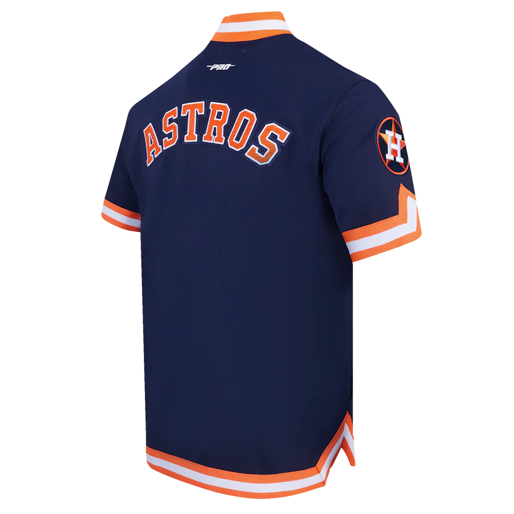 MLB HOUSTON ASTROS CLASSIC MEN'S WARM UP JACKET (MIDNIGHT NAVY/ORANGE) - Image 4