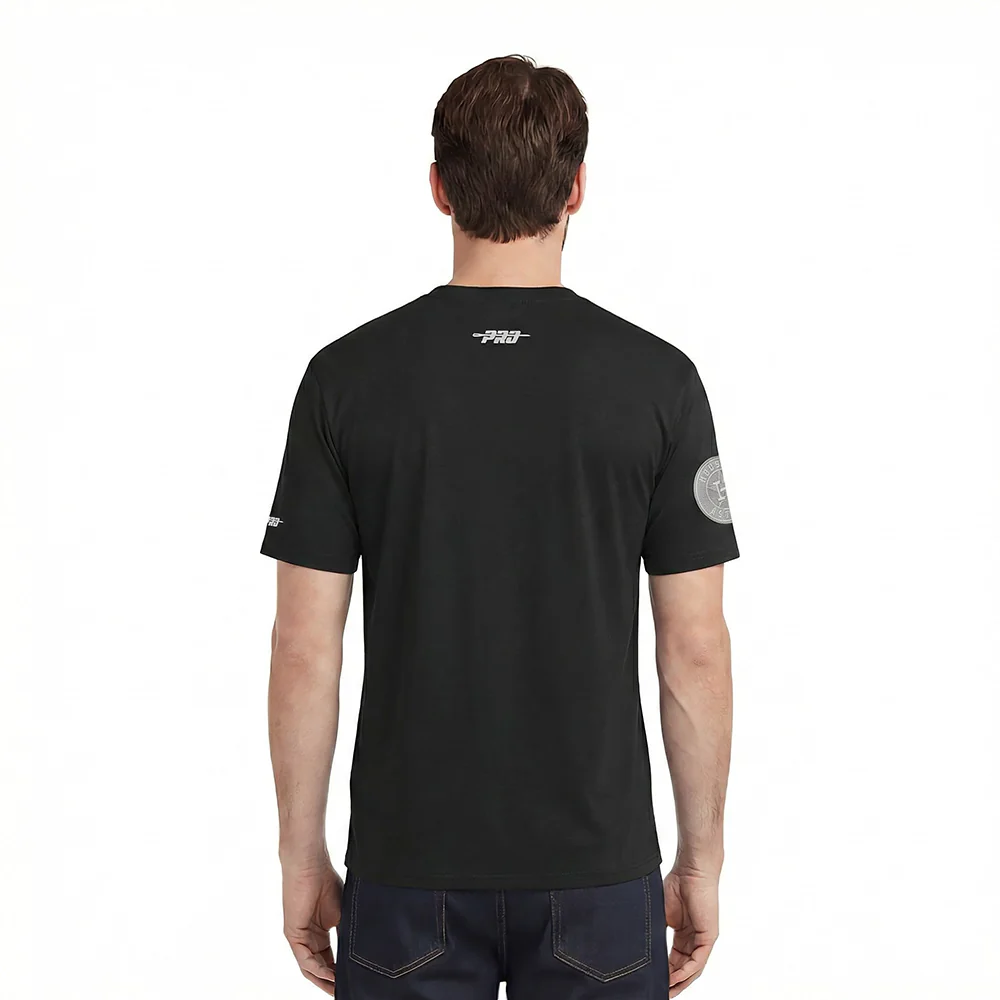 MLB HOUSTON ASTROS REVERSE FRENCH TERRY MEN'S COTTON JERSEY DROP SHOULDER TOP (BLACK) - Image 2