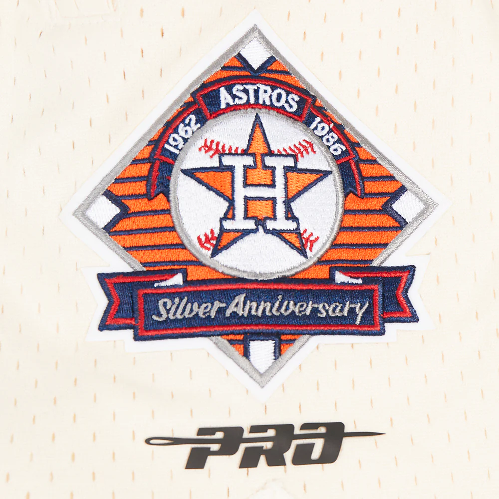 MLB HOUSTON ASTROS PINSTRIPE RETRO CLASSIC MEN'S DOUBLE KNIT 2.0 SHORT (EGGSHELL/ GREY) - Image 7