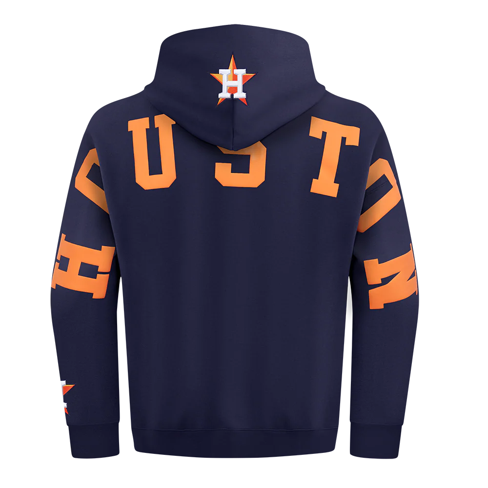 MLB HOUSTON ASTROS WINGSPAN MEN'S DROP SHOULDER FLEECE PULLOVER HOODIE (MIDNIGHT NAVY)