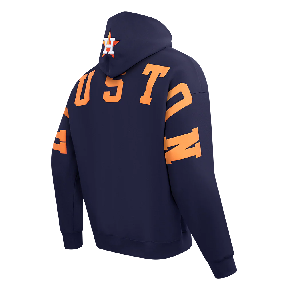 MLB HOUSTON ASTROS WINGSPAN MEN'S DROP SHOULDER FLEECE PULLOVER HOODIE (MIDNIGHT NAVY) - Image 4