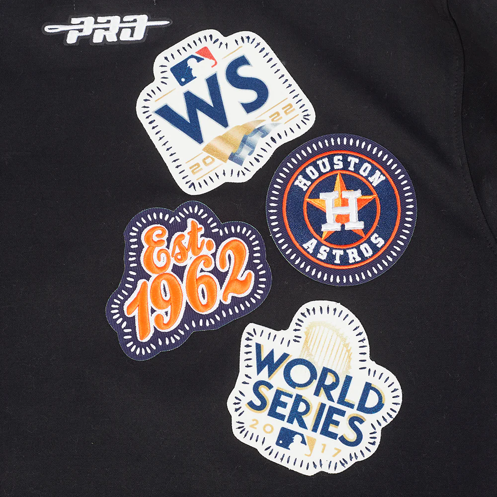 MLB HOUSTON ASTROS DIY PICK STITCH MEN'S DOUBLE KNIT PULLOVER HOODIE (BLACK) - Image 13