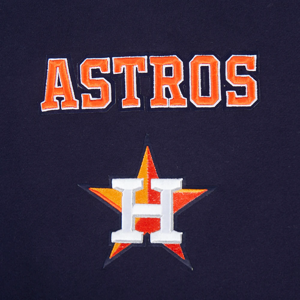MLB HOUSTON ASTROS WINGSPAN MEN'S DROP SHOULDER FLC CREWNECK (MIDNIGHT NAVY) - Image 6