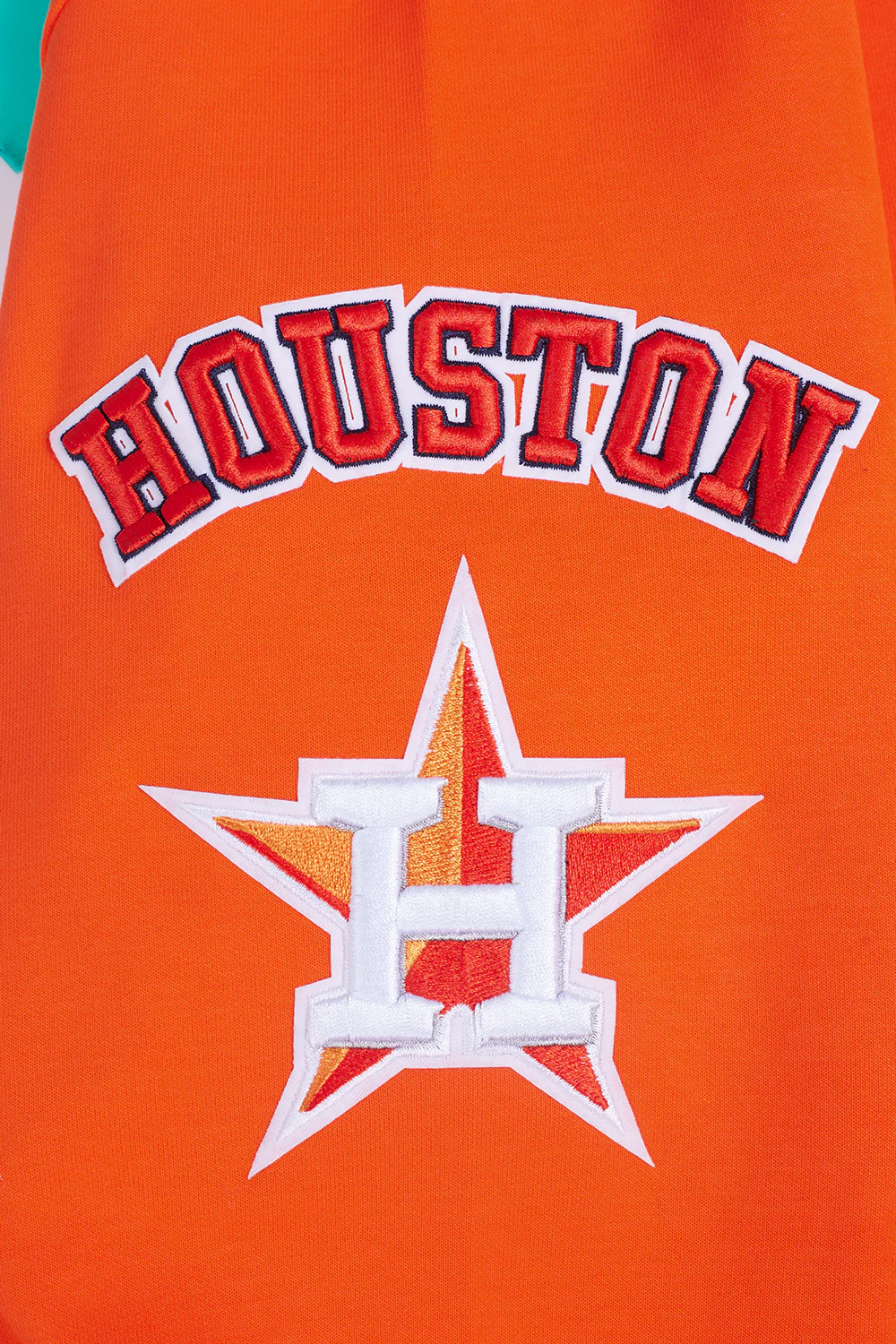 MLB HOUSTON ASTROS CLASSIC CHENILLE MEN'S FULL ZIP PULLOVER HOODIE (ORANGE) - Image 6