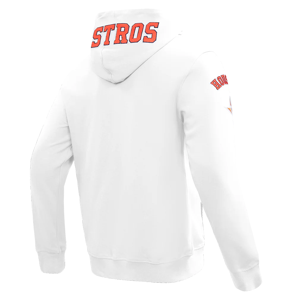 MLB HOUSTON ASTROS CLASSIC CHENILLE MEN'S FULL ZIP PULLOVER HOODIE (WHITE) - Image 4