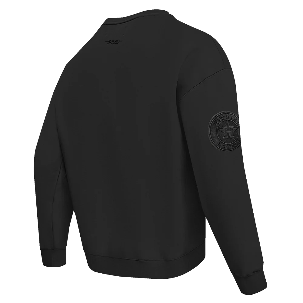 MLB HOUSTON ASTROS NEUTRAL DROP SHOULDER FLEECE CREWNECK (BLACK) - Image 3